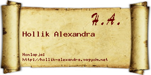 Hollik Alexandra névjegykártya